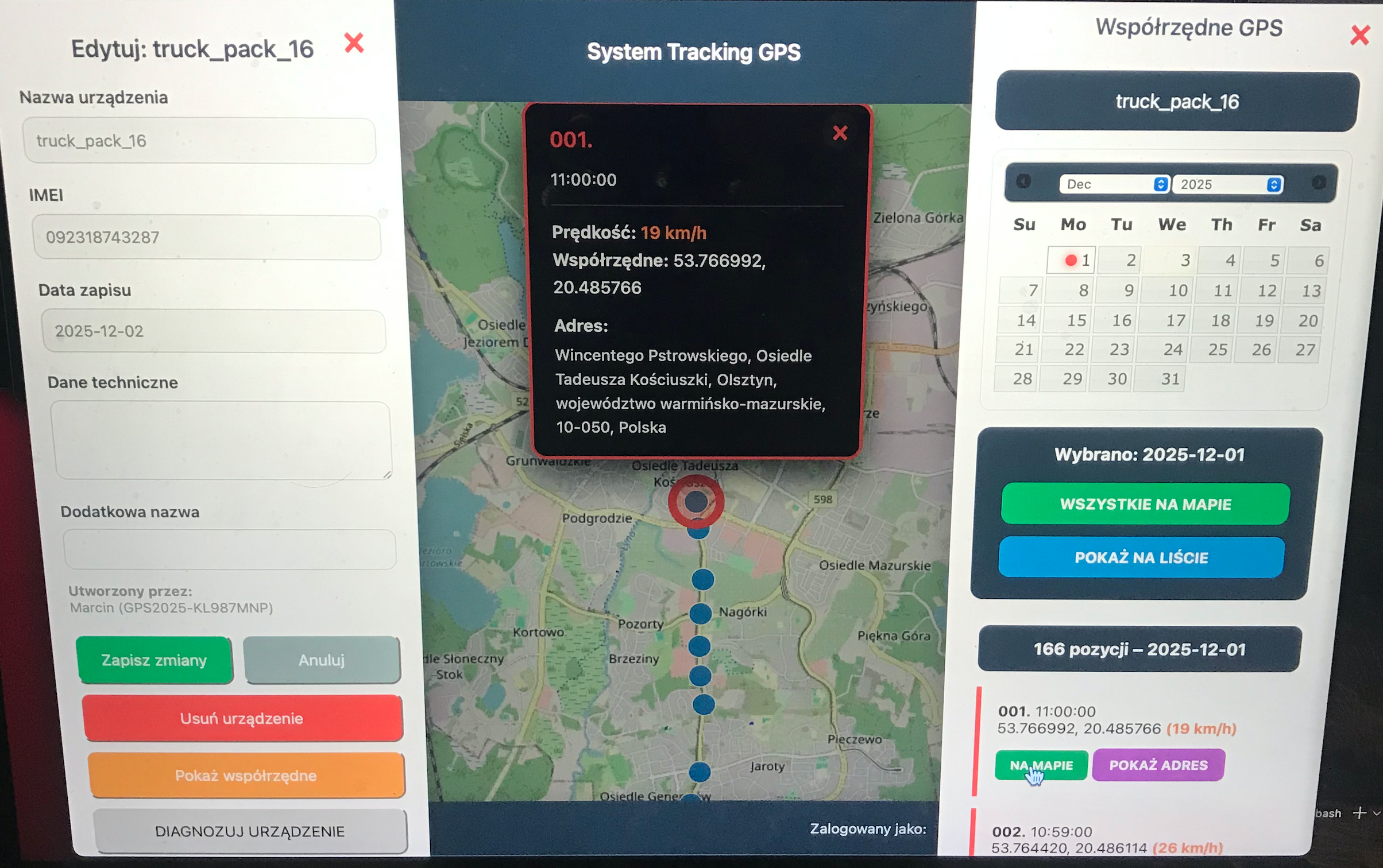 GPS tracking system page